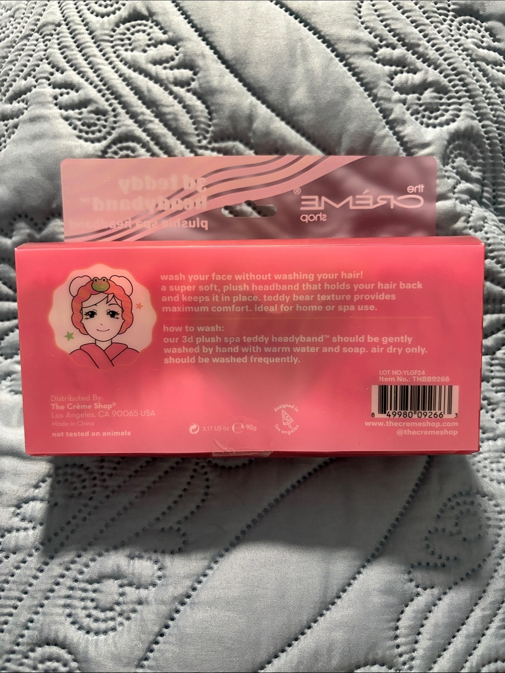 The CRÈME Shop Pink Plush Frog Spa Headband - Picture 2 of 2